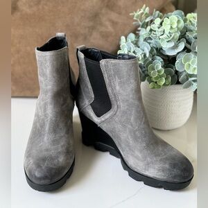 Sorel Joan Uptown Chelsea Women's Waterproof Leather Ankle Boots Quarry Size 9